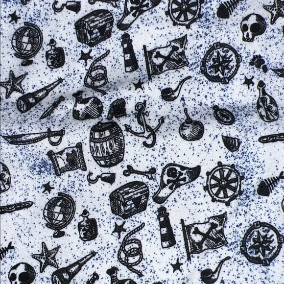 Visconti Black/White Pirate theme Button-Up - Picture 6 of 11